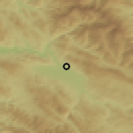 Shaded relief of the 52 km around Berilovac, drawn from the GMTED2010 grid