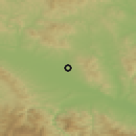 Shaded relief of the 52 km around Tavnik, drawn from the GMTED2010 grid