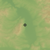 Shaded relief of the 52 km around Trešnjevica, drawn from the GMTED2010 grid