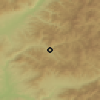 Shaded relief of the 52 km around Trgovište, drawn from the GMTED2010 grid