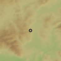 Shaded relief of the 53 km around Trnava, drawn from the GMTED2010 grid