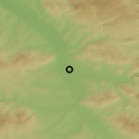 Shaded relief of the 52 km around Trupale, drawn from the GMTED2010 grid