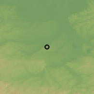 Shaded relief of the 52 km around Ub, drawn from the GMTED2010 grid