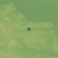 Shaded relief of the 52 km around Umčari, drawn from the GMTED2010 grid