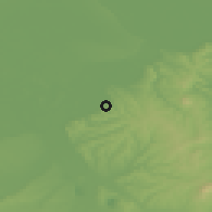 Shaded relief of the 52 km around Umka, drawn from the GMTED2010 grid