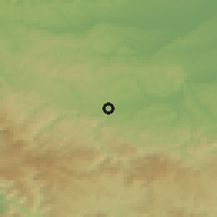 Shaded relief of the 52 km around Valjevo, drawn from the GMTED2010 grid