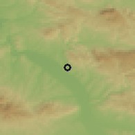 Shaded relief of the 52 km around Aleksinac, drawn from the GMTED2010 grid
