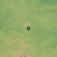 Shaded relief of the 52 km around Velika Ivanča, drawn from the GMTED2010 grid