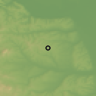 Shaded relief of the 52 km around Velika Krsna, drawn from the GMTED2010 grid