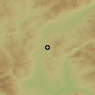 Shaded relief of the 52 km around Biljača, drawn from the GMTED2010 grid