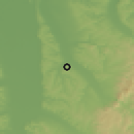 Shaded relief of the 52 km around Veliki Popovac, drawn from the GMTED2010 grid