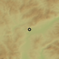 Shaded relief of the 52 km around Veliki Trnovac, drawn from the GMTED2010 grid