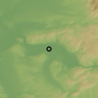 Shaded relief of the 52 km around Veliko Gradište, drawn from the GMTED2010 grid