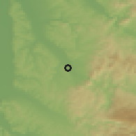 Shaded relief of the 52 km around Veliko Laole, drawn from the GMTED2010 grid