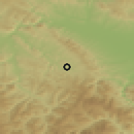 Shaded relief of the 52 km around Viča, drawn from the GMTED2010 grid