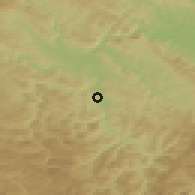Shaded relief of the 52 km around Vigošte, drawn from the GMTED2010 grid