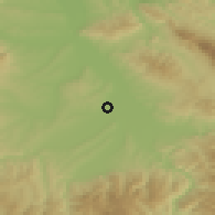 Shaded relief of the 52 km around Vinarce, drawn from the GMTED2010 grid