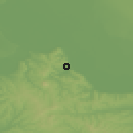 Shaded relief of the 52 km around Vinča, drawn from the GMTED2010 grid