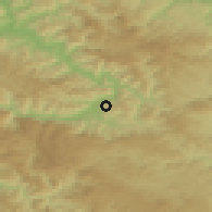 Shaded relief of the 52 km around Višesava, drawn from the GMTED2010 grid