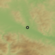 Shaded relief of the 52 km around Vitanovac, drawn from the GMTED2010 grid
