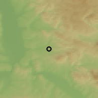 Shaded relief of the 52 km around Vitoševac, drawn from the GMTED2010 grid
