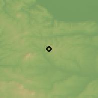 Shaded relief of the 52 km around Vlaška, drawn from the GMTED2010 grid