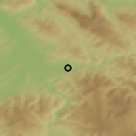 Shaded relief of the 52 km around Vlasotince, drawn from the GMTED2010 grid