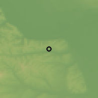 Shaded relief of the 52 km around Vodanj, drawn from the GMTED2010 grid