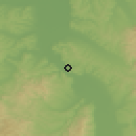 Shaded relief of the 52 km around Vojska, drawn from the GMTED2010 grid
