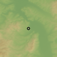 Shaded relief of the 52 km around Voljavče, drawn from the GMTED2010 grid