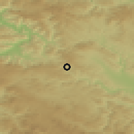 Shaded relief of the 52 km around Volujac, drawn from the GMTED2010 grid