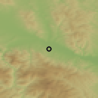 Shaded relief of the 52 km around Vraneši, drawn from the GMTED2010 grid