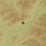 Shaded relief of the 52 km around Vranje, drawn from the GMTED2010 grid