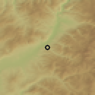 Shaded relief of the 52 km around Vranjska Banja, drawn from the GMTED2010 grid