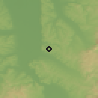 Shaded relief of the 52 km around Bobovo, drawn from the GMTED2010 grid