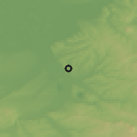 Shaded relief of the 52 km around Vrbovno, drawn from the GMTED2010 grid