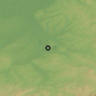 Shaded relief of the 52 km around Vreoci, drawn from the GMTED2010 grid
