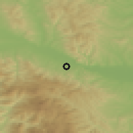 Shaded relief of the 52 km around Vrnjci, drawn from the GMTED2010 grid