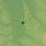 Shaded relief of the 52 km around Žabari, drawn from the GMTED2010 grid
