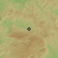 Shaded relief of the 52 km around Žagubica, drawn from the GMTED2010 grid