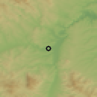 Shaded relief of the 52 km around Zaječar, drawn from the GMTED2010 grid