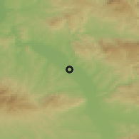 Shaded relief of the 52 km around Žitkovac, drawn from the GMTED2010 grid