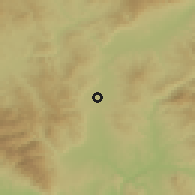 Shaded relief of the 52 km around Žujince, drawn from the GMTED2010 grid