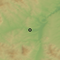 Shaded relief of the 52 km around Zvezdan, drawn from the GMTED2010 grid