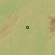 Shaded relief of the 60 km around Alikalia, drawn from the GMTED2010 grid
