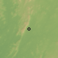 Shaded relief of the 60 km around Hangha, drawn from the GMTED2010 grid