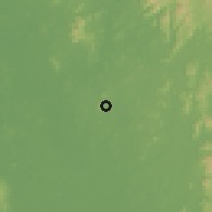 Shaded relief of the 60 km around Makeni, drawn from the GMTED2010 grid