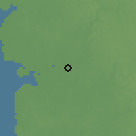 Shaded relief of the 60 km around Mambolo, drawn from the GMTED2010 grid