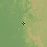 Shaded relief of the 60 km around Masiaka, drawn from the GMTED2010 grid