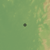 Shaded relief of the 60 km around Masingbi, drawn from the GMTED2010 grid